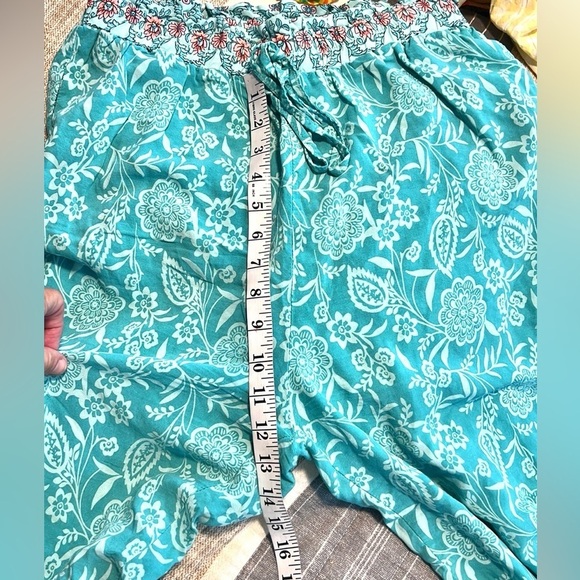 ⭐️Beachcomber,We Love Fashion, Pants,Turquoise,POCKETS,Drawstring Waist,Size L - Picture 10 of 11